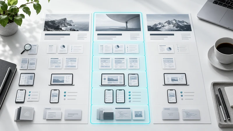 Three UX design proposals with scope items arranged for comparison