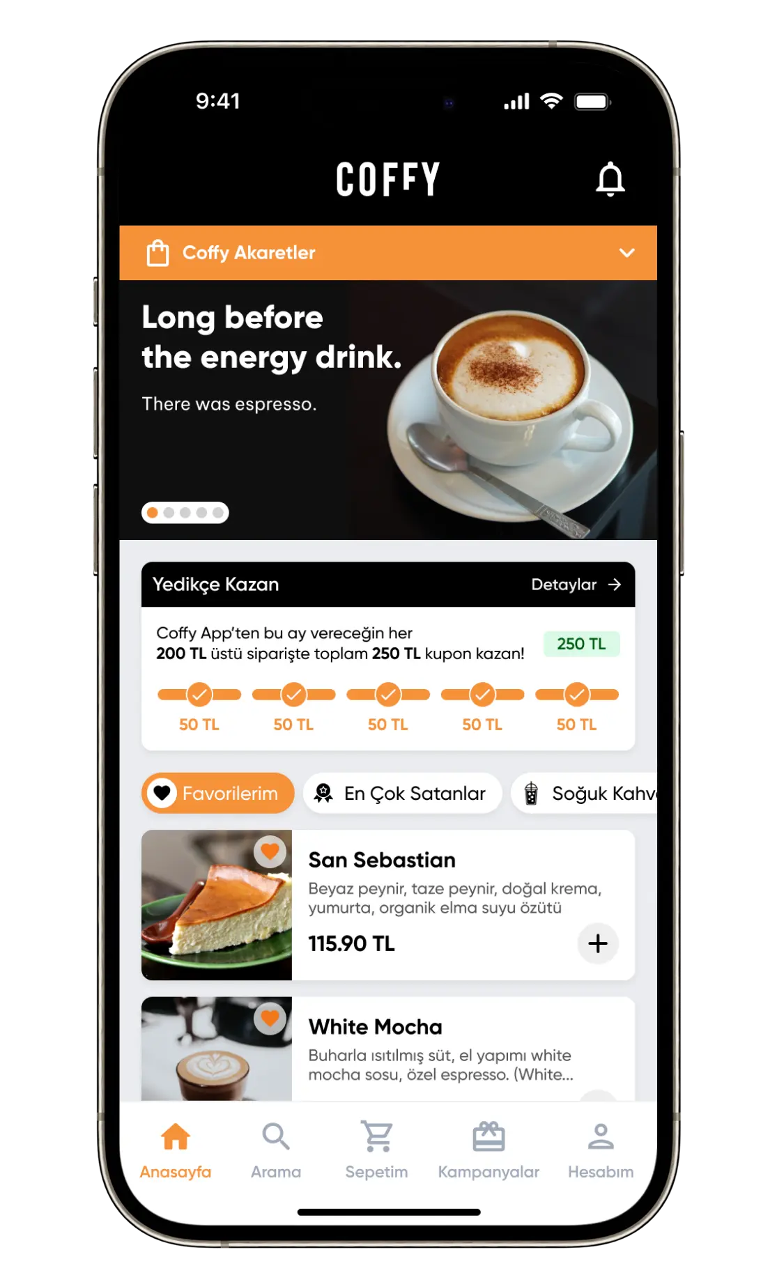 Coffy product detail screen design