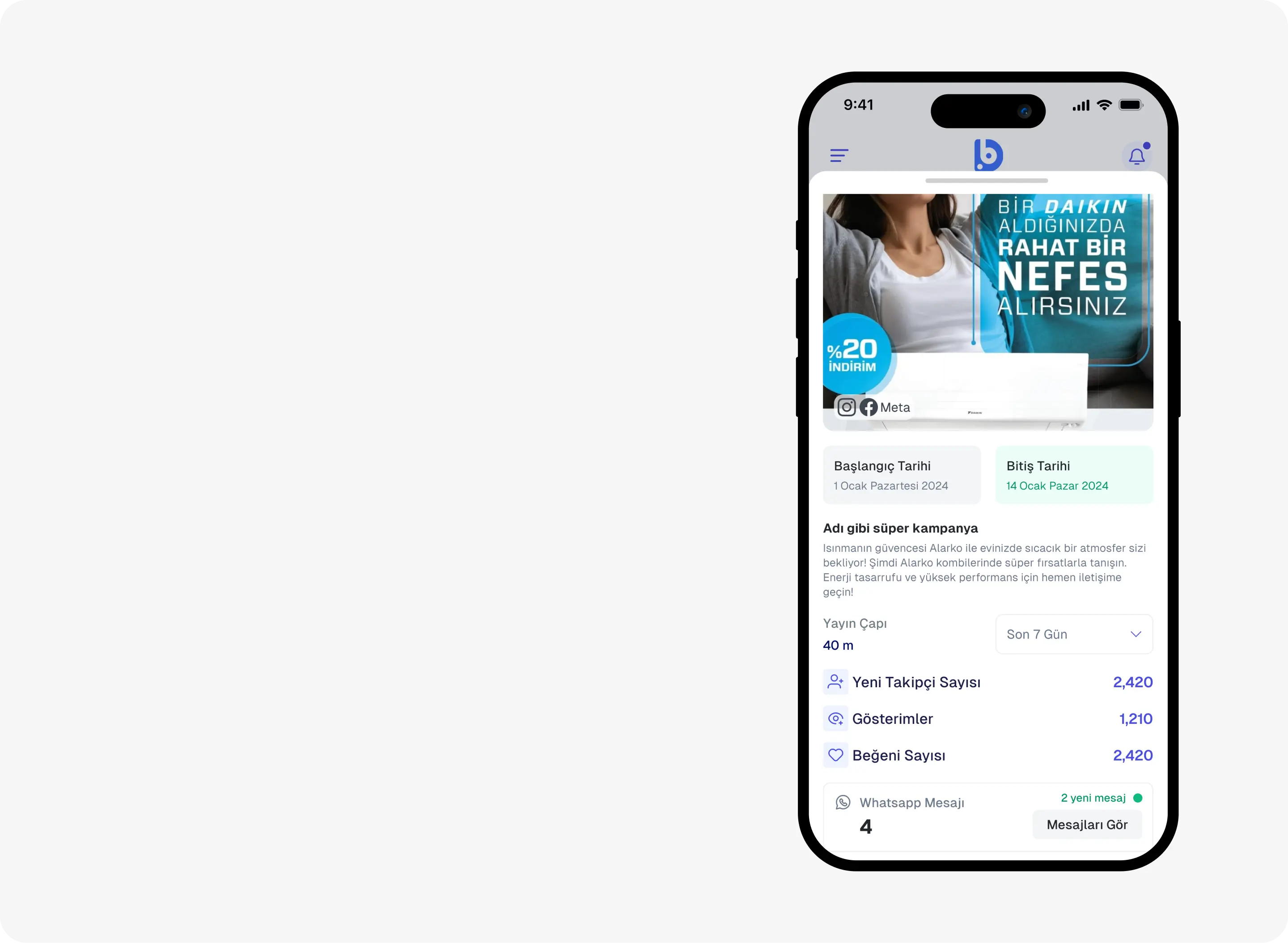 Digital Bayim campaign management mobile screen design