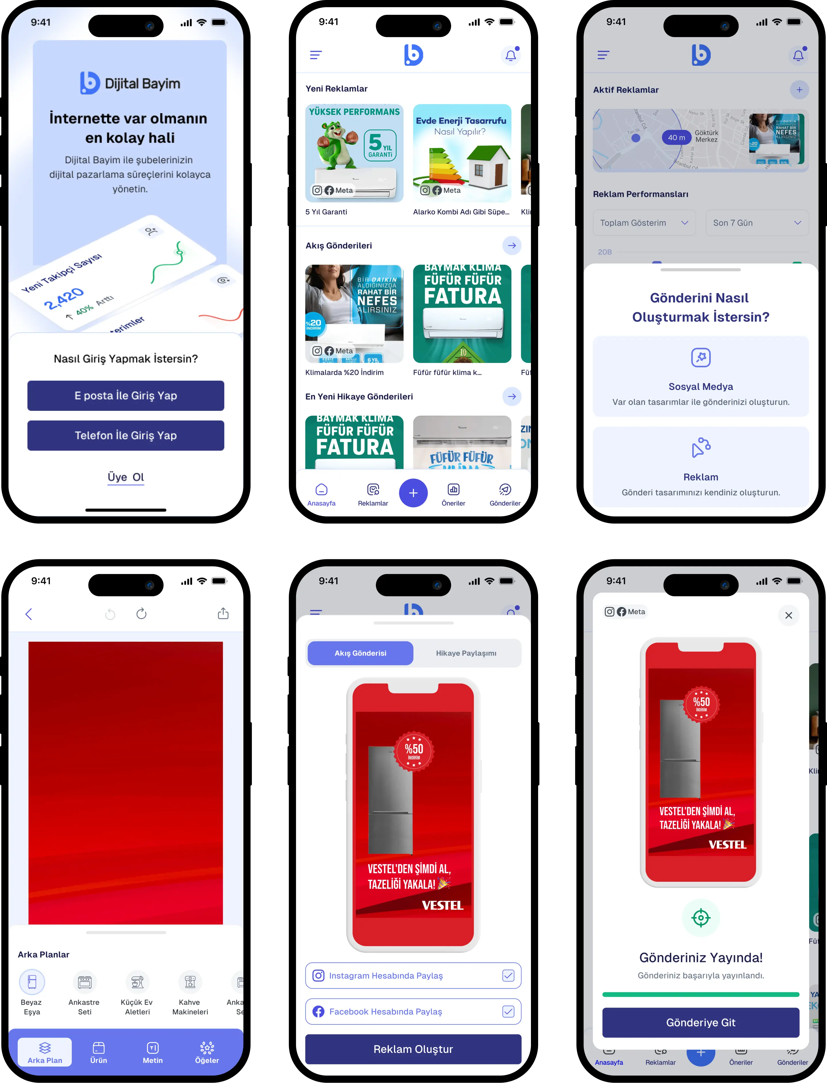 Digital Bayim visual editor and mockup screens
