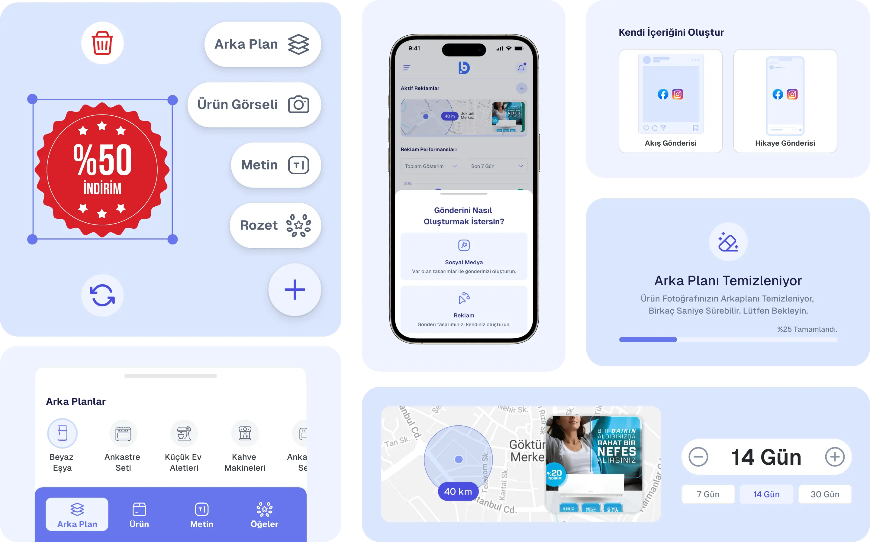 Vertical and horizontal screen designs for Digital Bayim campaign management