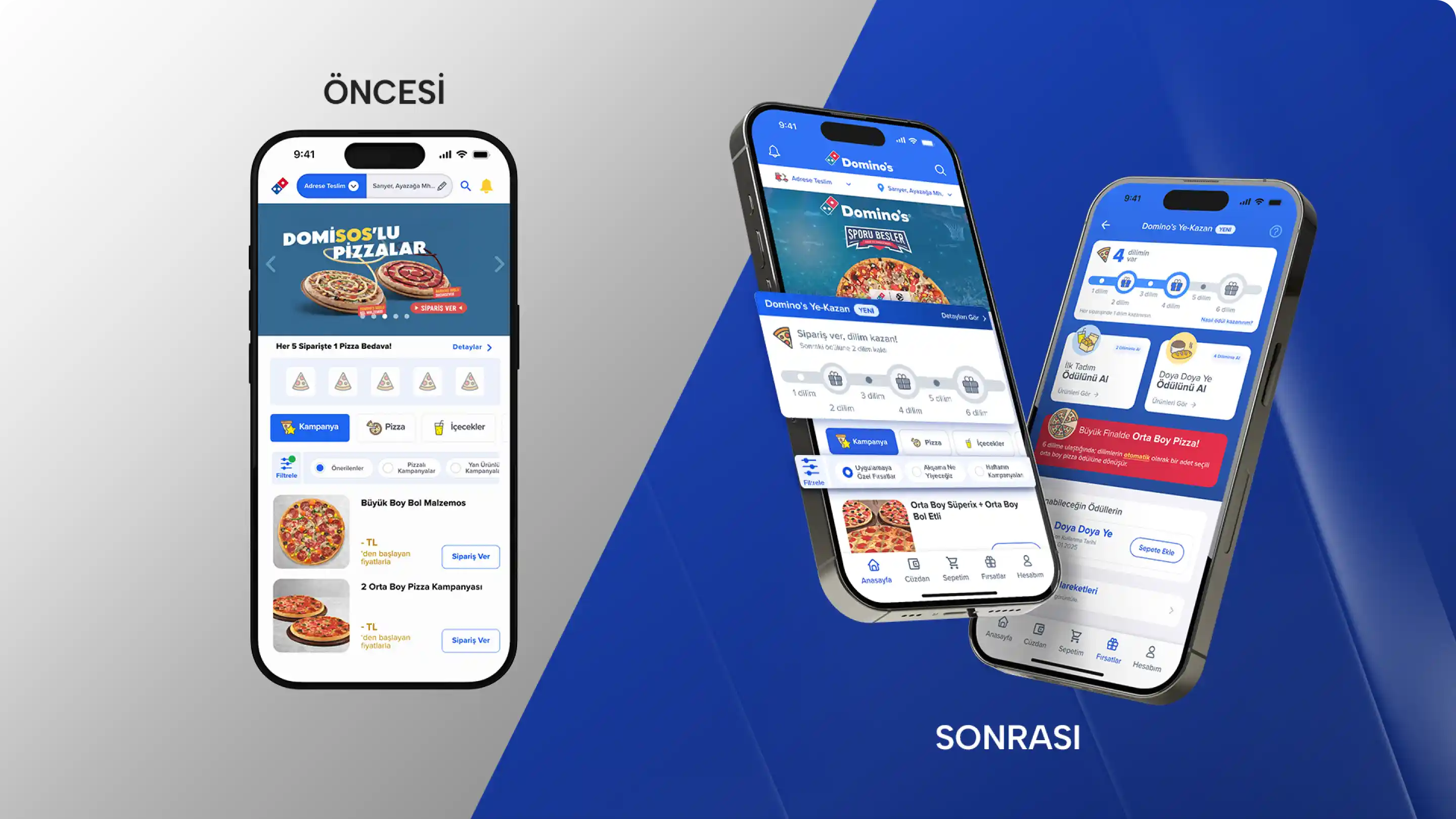 Domino's Ye-Kazan ana sayfa rozet tasarımı