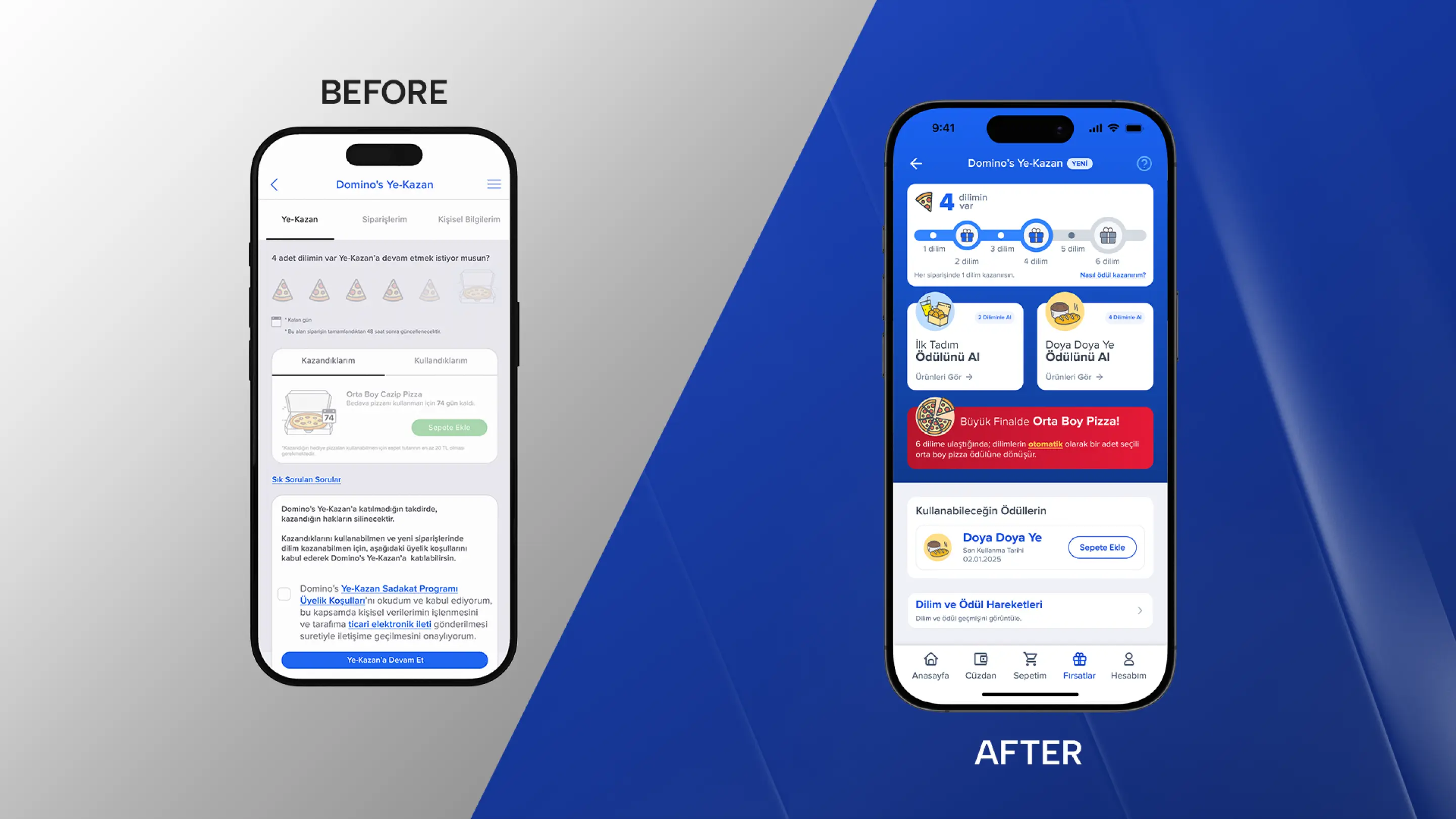 Domino's Ye-Kazan campaign detail screen design