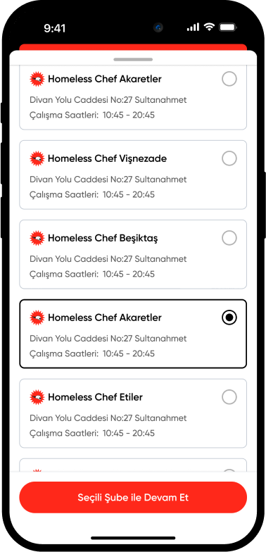 Homeless Chef location selection flow screen 6