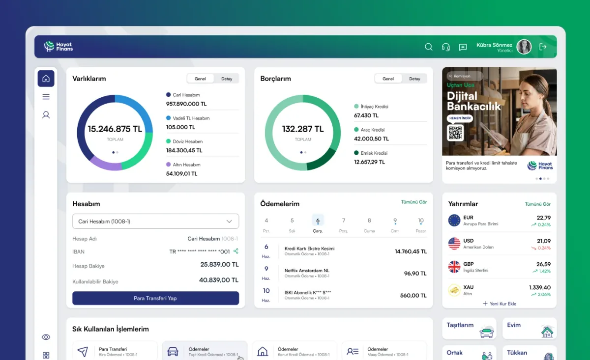 Hayat Finans Dijital Bankacılık Platformu Tasarımı
